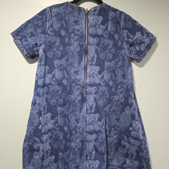 Teddy Fresh Bear Print Denim Dress Size S Abdl Little Cosplay Kidcore Streetwear - Picture 2 of 4